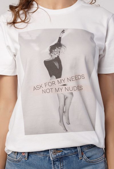 Tricou alb Ask for my needs