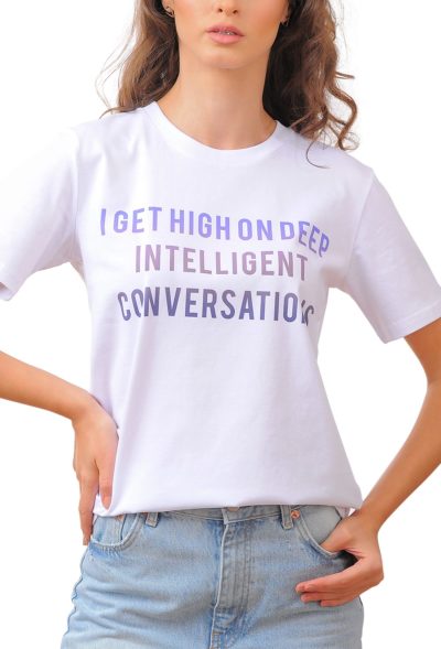 Tricou alb Intelligent conversations